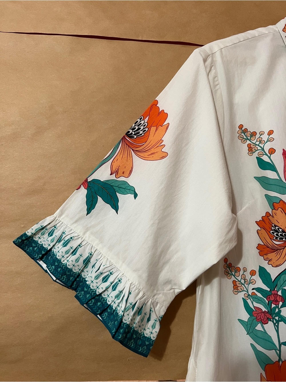 IslaPayal | Lisbon Mini Dress Zinnia Floral White Button Front Size XL - Picture 6 of 13